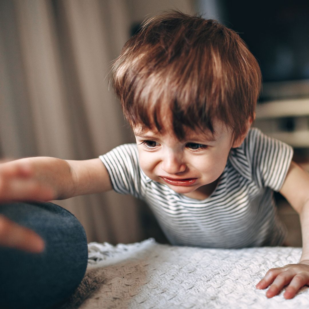 little boy in tears