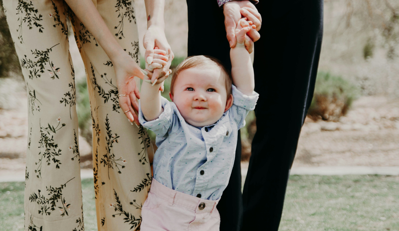 A baby walking